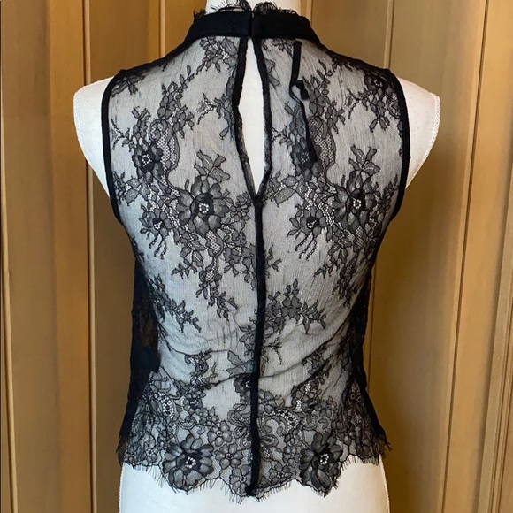 NWOT Jaspal sheer lace high neck top - Picture 2 of 4